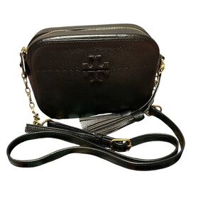 Tory Burch Black Crossbody Bag with Gold Chain